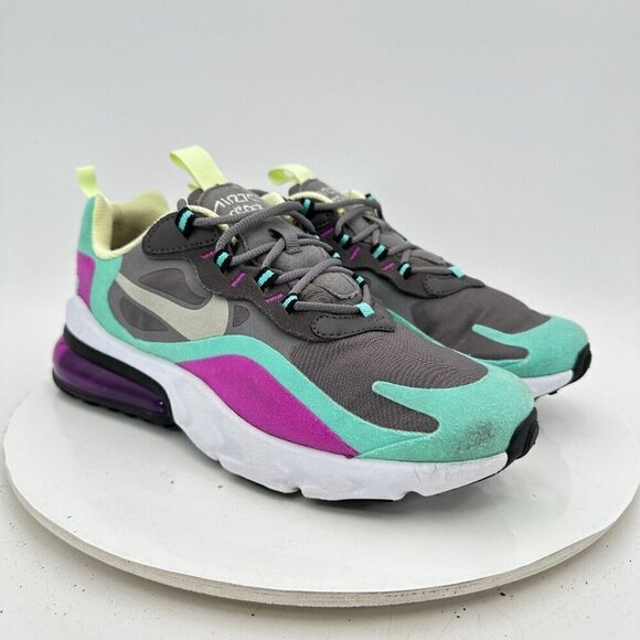 Nike Air Max 270 React Youth Size 6Y Women 7.5 BQ0103-007 Gunsmoke Violet Shoes - Picture 4 of 13